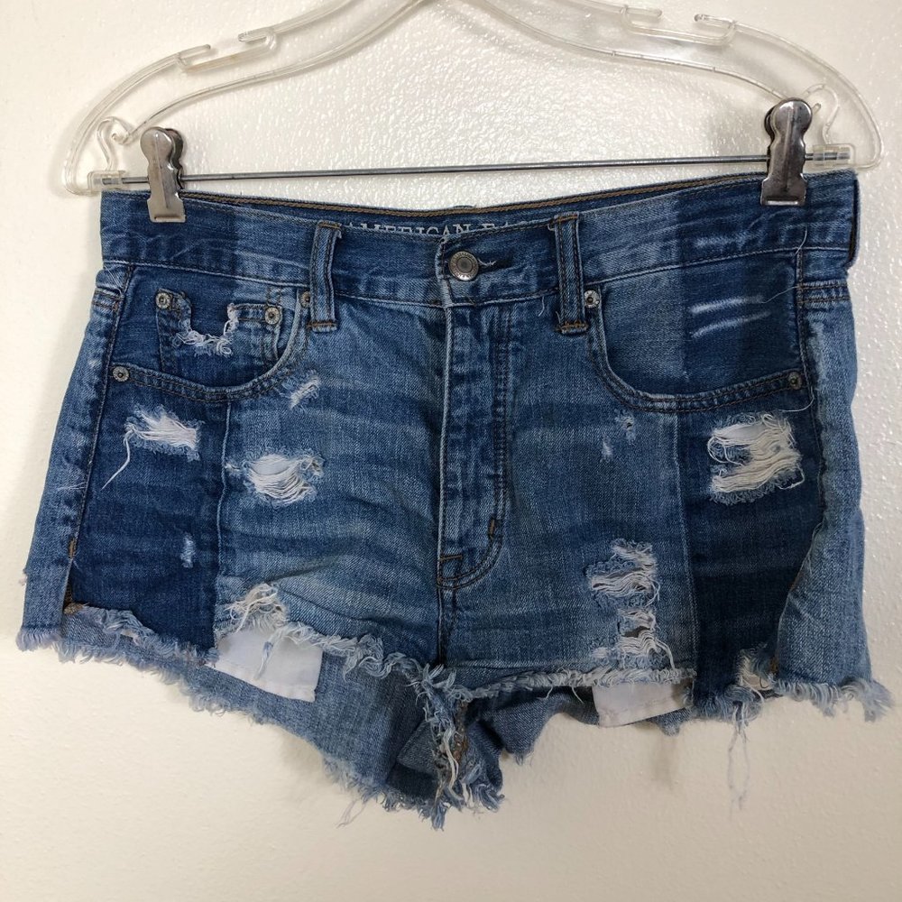 AMERICAN EAGLE Button Up Denim Jean Shorts Size 6